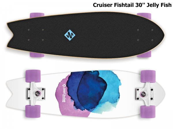 Skateboard STREET SURFING Cruiser Fishtail 30 Jelly Fish