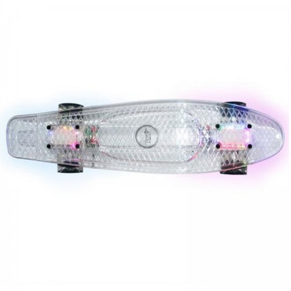 Skateboard NILS Extreme Plastik Board Fishboard LED