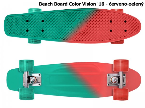Skateboard STREET SURFING Beach Board Color Vision - erveno-zelen