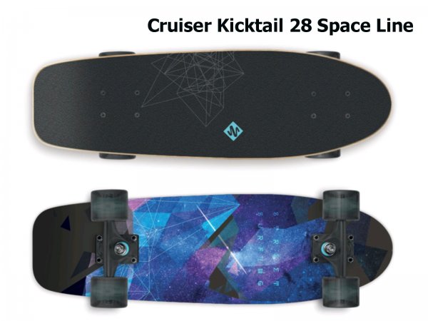 Skateboard STREET SURFING Cruiser Kicktail 28 Space Line