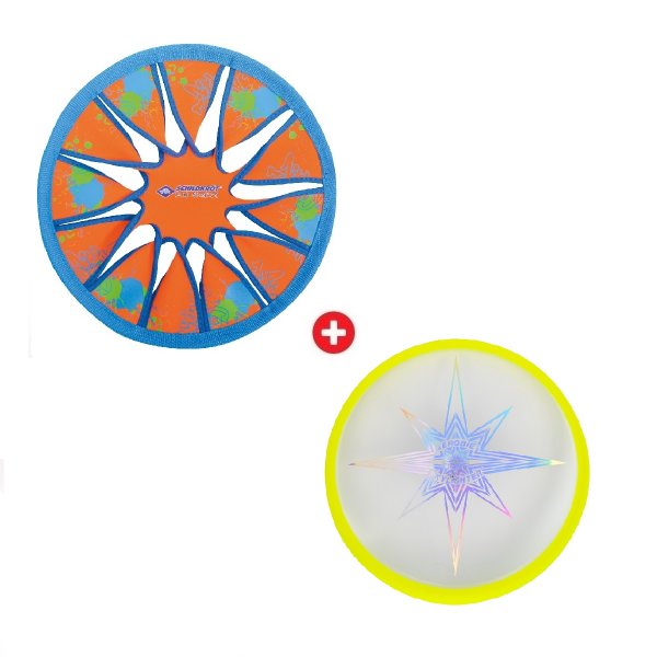 Akn set - 2x Frisbee ltajc tal - AEROBIE Skylighter - lut + SCHILDKROT Neoprene Disc